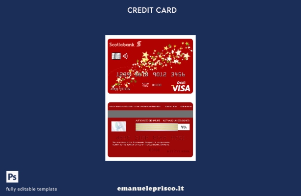 modello di addebito per visto bancario Bahamas Scotia in stile verificato